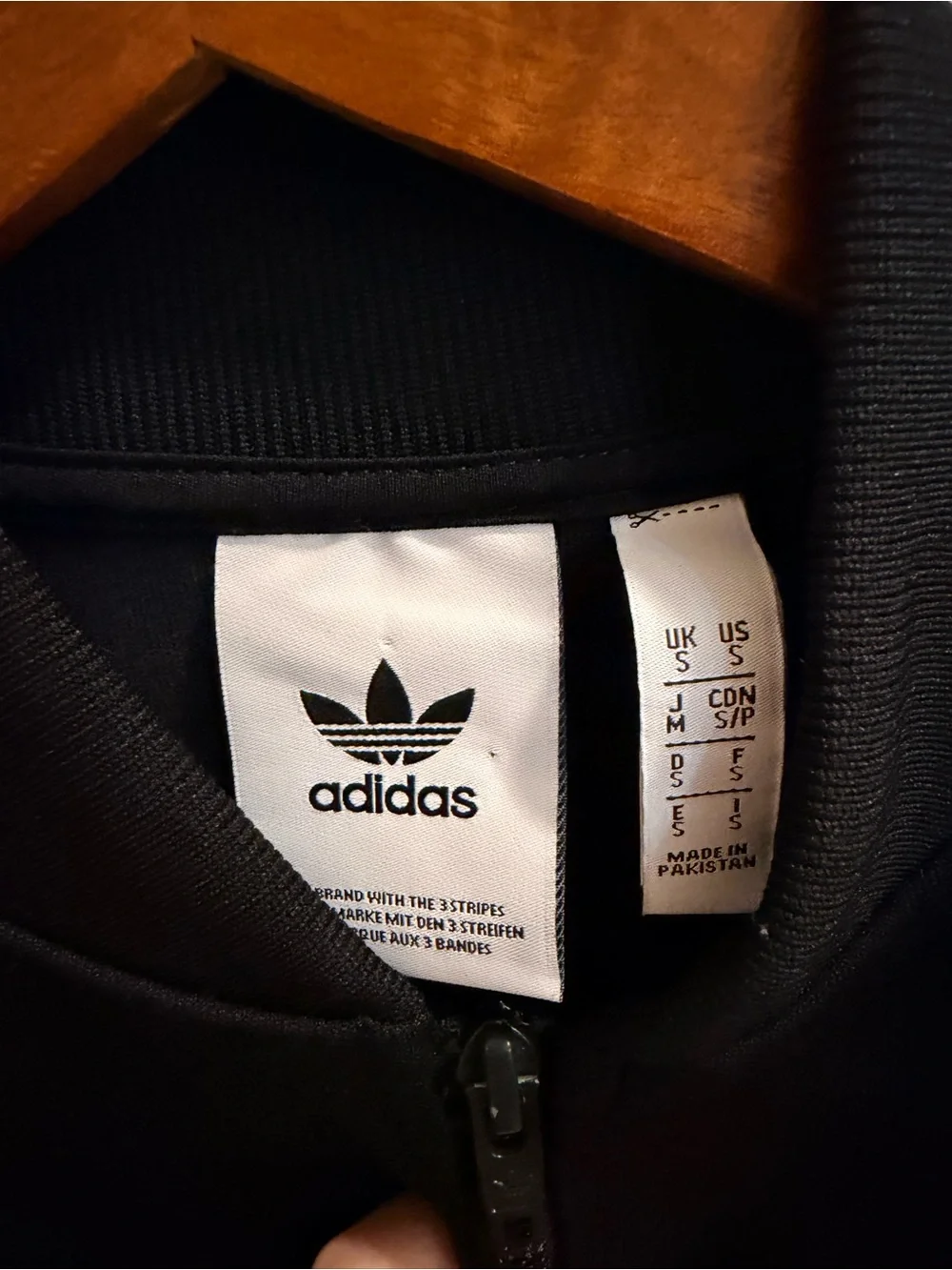 adidas Black Bomber Jacket with White Stripes
